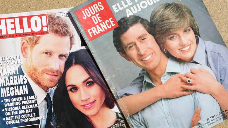 Il principe Harry, Meghan Markle, il principe Carlo, la principessa Diana, tutti nelle riviste 