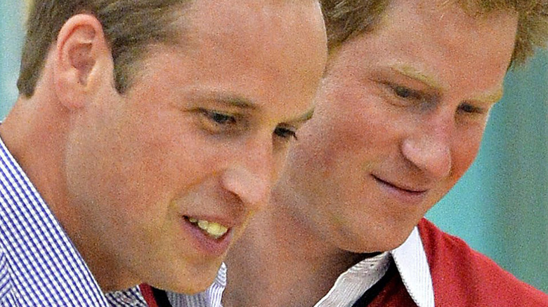 Il principe William e il principe Harry sorridono