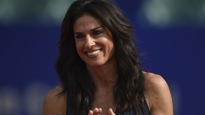 Gabriela Sabatini sorridente torneo di tennis
