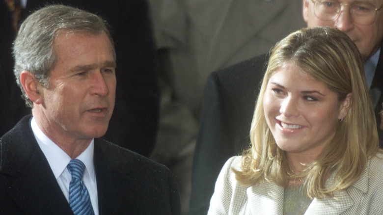 George W. Bush e Jenna Bush all'inaugurazione del 2001 
