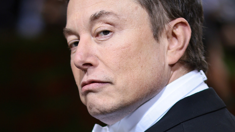 Elon Musk che dà un occhio laterale