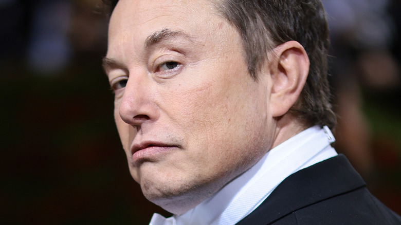 Elon Musk si sistemò i capelli all'indietro guardandosi alle spalle