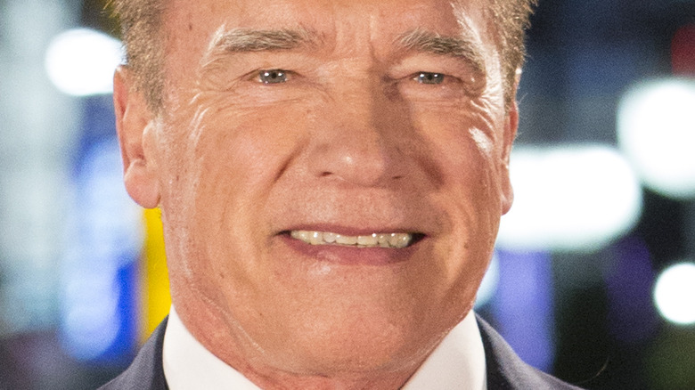 Arnold Schwarzenegger sorride alle luci rilassate