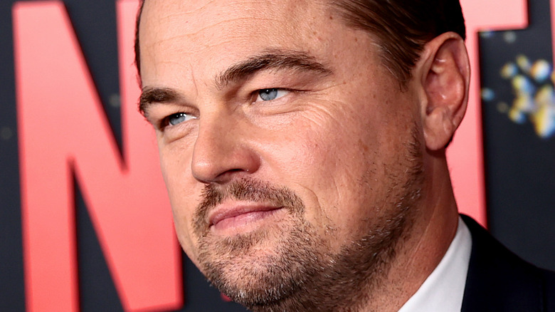 Leonardo DiCaprio in posa a una premiere
