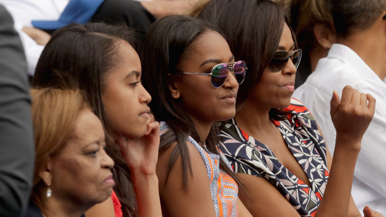 Michelle Obama con Malia e Sasha Obama